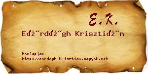 Eördögh Krisztián névjegykártya
